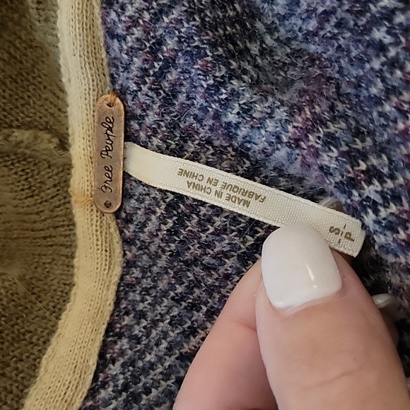FREE PEOPLE AFTER THE STORM LONG HOODED JACQUARD SWEATER - Picture 7 of 8
